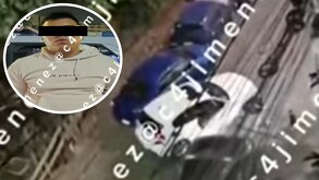 Auto de Gustavo chocando contra camioneta BMW en colonia Peralvillo