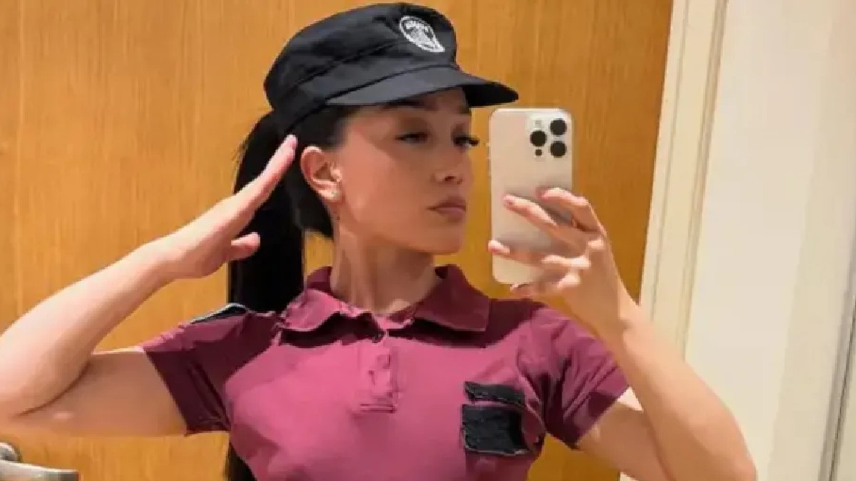 Nicole Gabriela joven que fue suspendida de sus labores como policía luego de que se le señalara por hacer videos provocativos en redes sociales.