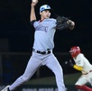 Pitcher de Sultanes en la lomita del estadio Sherwin-Williams Beto Ávila en Quintana Roo en la Final del Rising Stars.