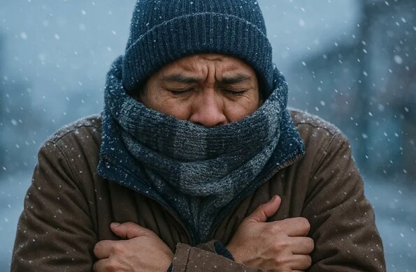 Hombre con mucho frío