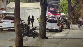 Carpa de la fiesta donde fue asesinado un hombre en Tepito.