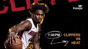 Miami Heat anuncia su partido contra Los Angeles Clippers en el Kaseya Center.