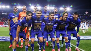 Jugadores de Pumas previo al partido de Play In en el Apertura 2025.