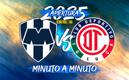 Rayados vs Toluca Semifinal Ida apertura 2025.