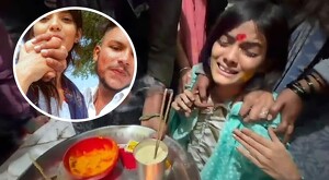 Fotografías de Himesh Mamidwar siendo abrazada y en compañía de su pareja, Saksham Tate, antes de ser asesinado por los familiares de la joven