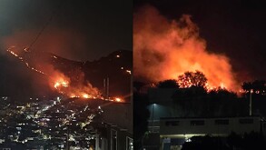Se registra intenso incendio en la Sierra de Guadalupe, a la altura de Ecatepec.