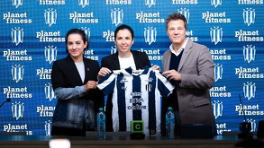 Eva Espejo y José Antonio Noriega durante la presentación de Amandine Miquel.