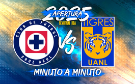 Cruz Azul vs Tigres semifinal de ida Apertura 2025.