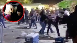 Asistentes de un baile de aniversario en el ejido Hidalgo participando en una pelea campal.