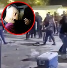 Asistentes de un baile de aniversario en el ejido Hidalgo participando en una pelea campal.