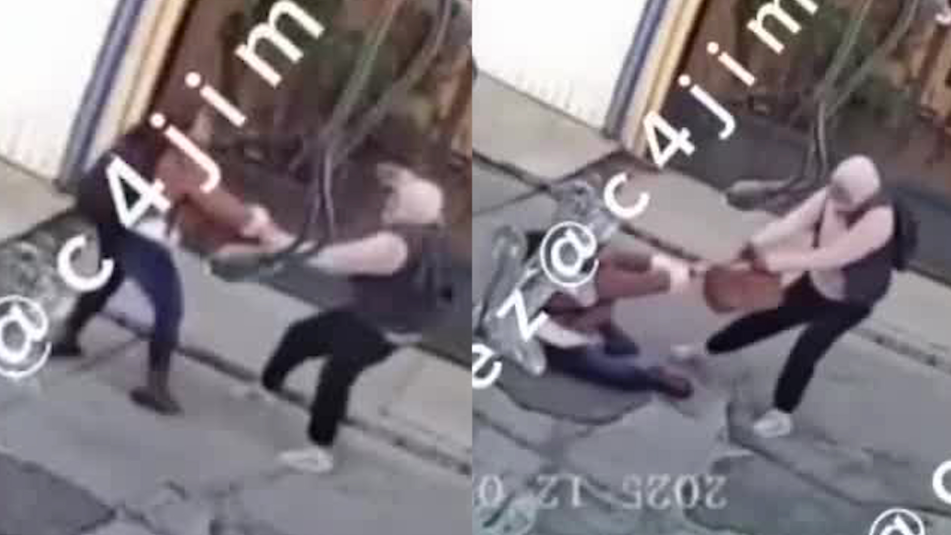 En calles de Ciudad Azteca, cámaras de seguridad captaron a los dos hombres a bordo de una moto agrediendo a una mujer para intentar quitarle el bolso.