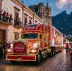Camión navideño de Coca-Cola en Monterrey.