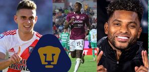 Rafael Santos Borré, Diber Cambindo y Miguel Borja, opciones para Pumas