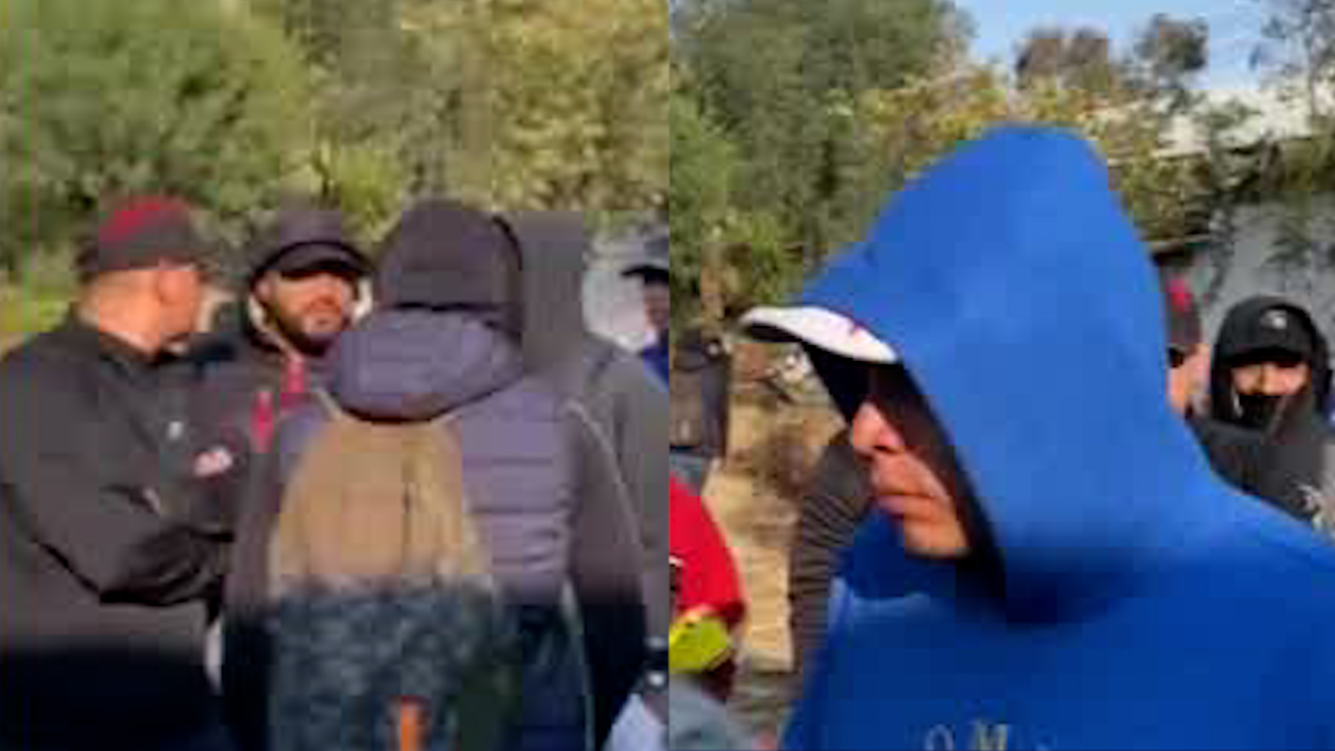 Un grupo de hombres y mujeres llegaron a un predio generacional, donde adultos mayores residían.