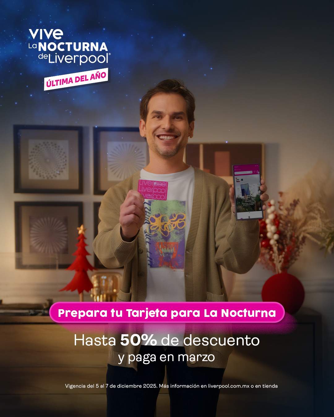 Promocional de la venta nocturna Liverpool diciembre 2025