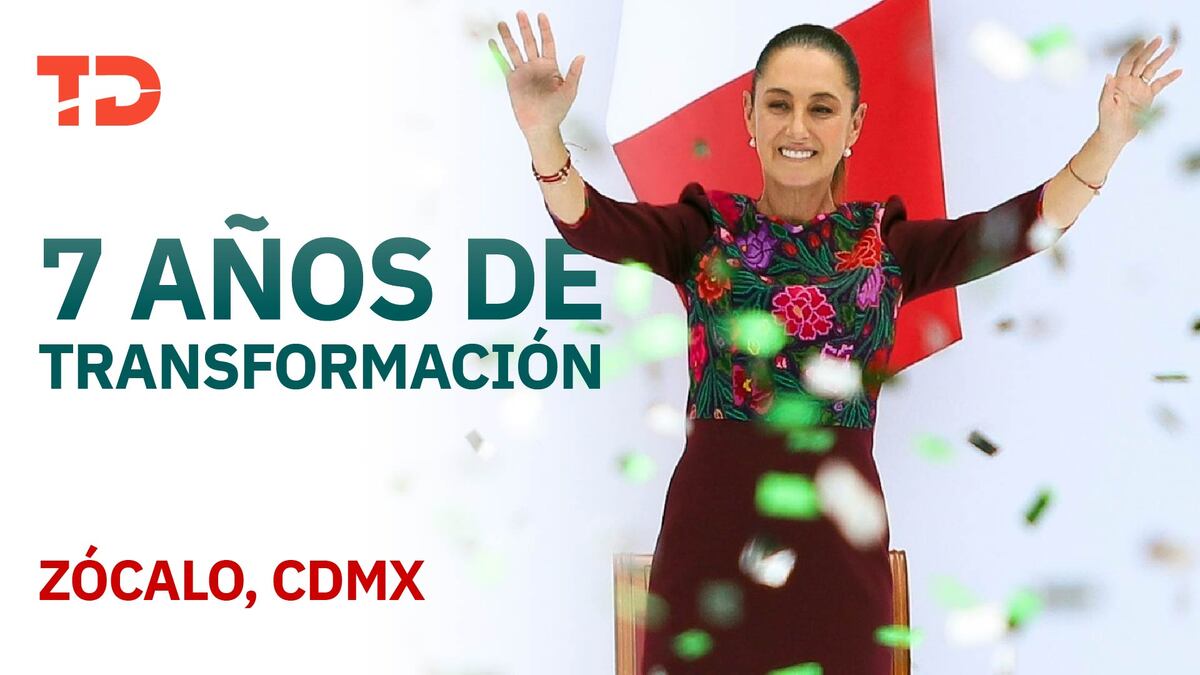 El Zócalo, escenario de la conmemoración de los siete años de la Cuarta Transformación en el poder.