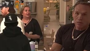 Konan Big manteniendo una fuerte discusión con Doña Alegría en la Pijamada Viral de Aldo de Nigris.