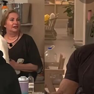 Konan Big manteniendo una fuerte discusión con Doña Alegría en la Pijamada Viral de Aldo de Nigris.