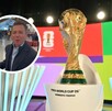 El político Pablo Lemus (Gobernador de Jalisco) aparece en un círculo insertado. En primer plano está el trofeo de la Copa Mundial de la FIFA