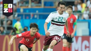 Chucky Lozano con la Selección Mexicana enfrentando a Corea del Sur en Rusia 2018.