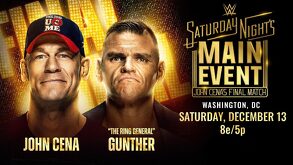 Cartelera oficial de John Cena y Gunther para Saturday Night Main Event.