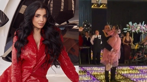 Karely Ruiz y su hermana en su XV años.