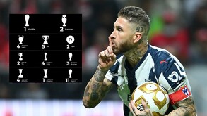Sergio Ramos presumiendo títulos en redes sociales.