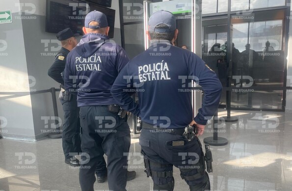 Policías resguardaron los pasillos del Poder Judicial debido a que los imputados son considerados de alta peligrosidad.