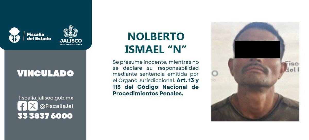 Nolberto Ismael ‘N’ viendo de frente y con los ojos censurados en fotografía adjunta a la ficha de vinculación a proceso