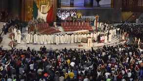 Basílica de Guadalupe con feligreses el 12 de diciembre