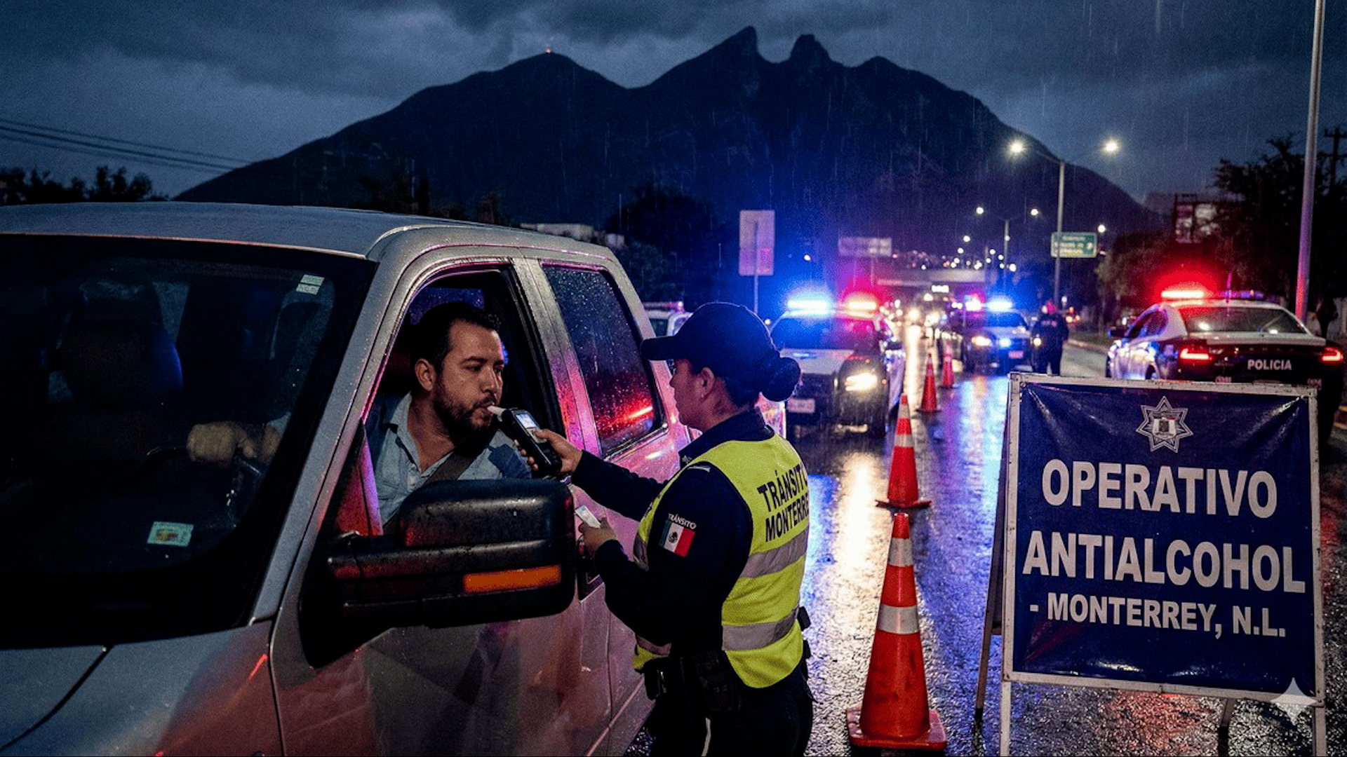 Monterrey aplicará retenes antialcohol tipo carrusel en temporada decembrina, asegurando que no buscan recaudar sino prevenir accidentes.