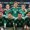 Jugadores de la Selección Mexicana antes de jugar el partido amistoso ante Colombia.