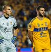 Guido Pizarro, Nahuel Guzmán y André Gignac previo a un partido con Tigres en el Apertura 2022.