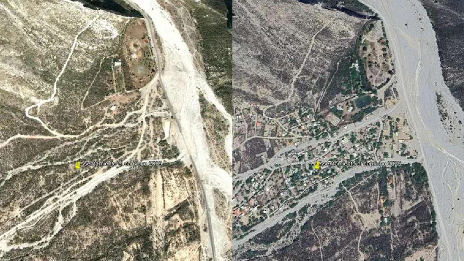 En el asentamiento conocido como El Capricho, ubicado a unos dos kilómetros del acceso principal al parque, personas han comenzado nuevamente a construir casas.