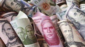 Dólares y pesos mexicanos.