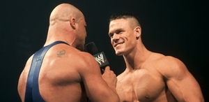 John Cena confrontando a Kurt Angle en el Smack Down del 27 de junio del 2002.