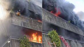 Mujer salvando a sus perros del incendio en Filipinas