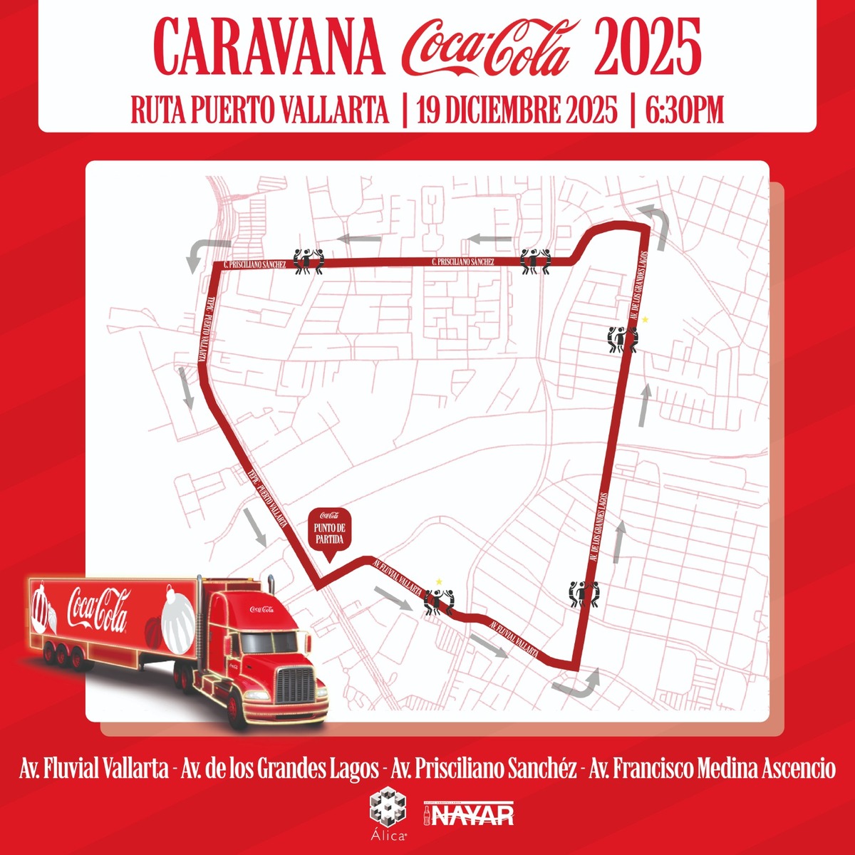 Ruta de la Caravana Coca Cola en Puerto Vallarta