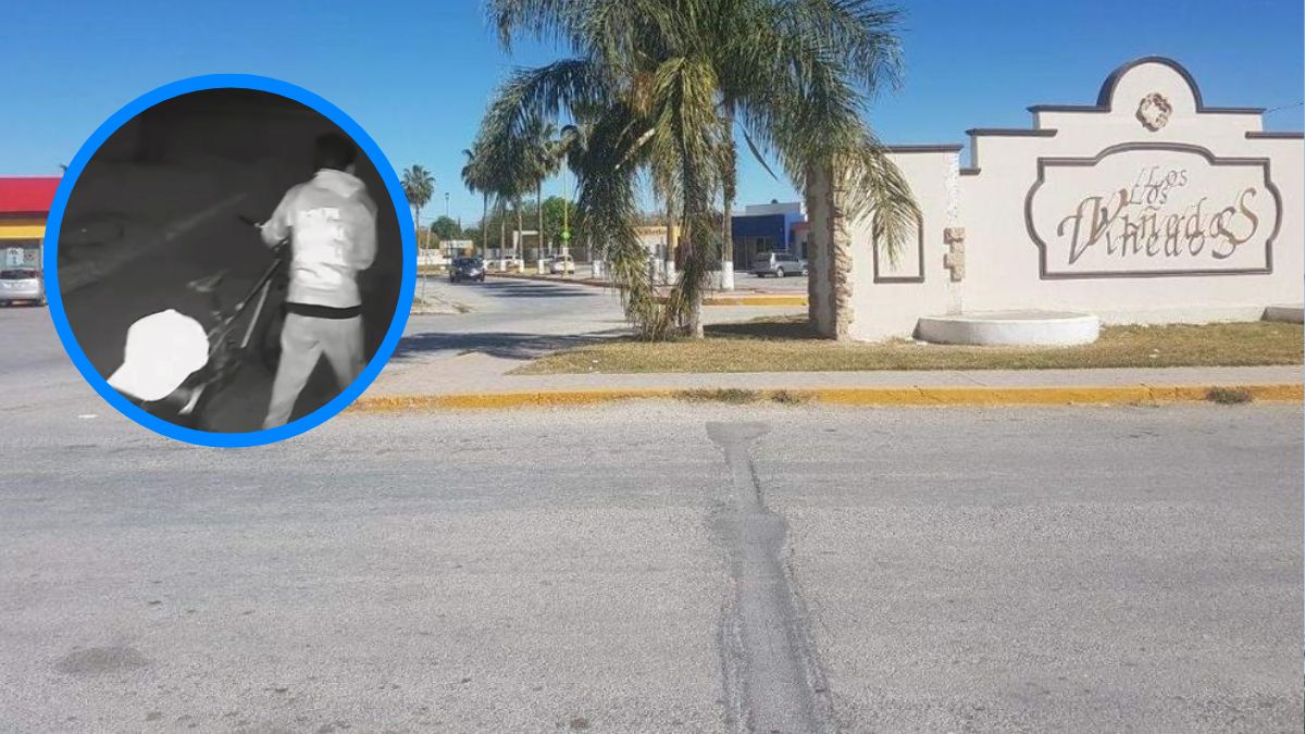 Viñedos Torreón es víctima de robos, en específico dos hombres que salen de uno de su fraccionamientos con una bicicleta robada.