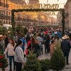 Multitud de familias comprando árboles de navidad en calles de Guadalajara durante un día soleado