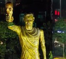 Estatua de Lionel Messi en la India.