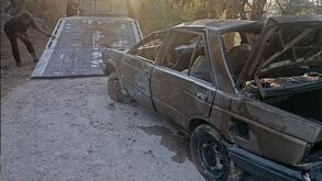 El coche Nissan que estaba sumergido en el río en Sapioriz