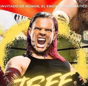 Con este cartel, Jeff Hardy fue anunciado como invitado en OK Play Monterrey.