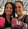 Claudia Sheinbaum compartió el video entrenando con 'La Bonita' Fernández.