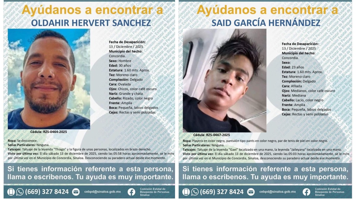 Said García Hernández, pasajero que desapareció con Oldahir Hervert Sánchez en Sinaloa.