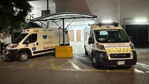 Ambulancias de la Cruz Verde en Guadalajara donde el joven fue atendido tras la agresión de su padre