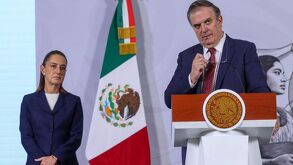 La presidenta Claudia Sheinbaum junto a Marcelo Ebrard anuncian Paquete Arancelario
