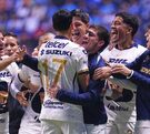Los pumas de la UNAM celebrando un gol en el Apertura 2025.