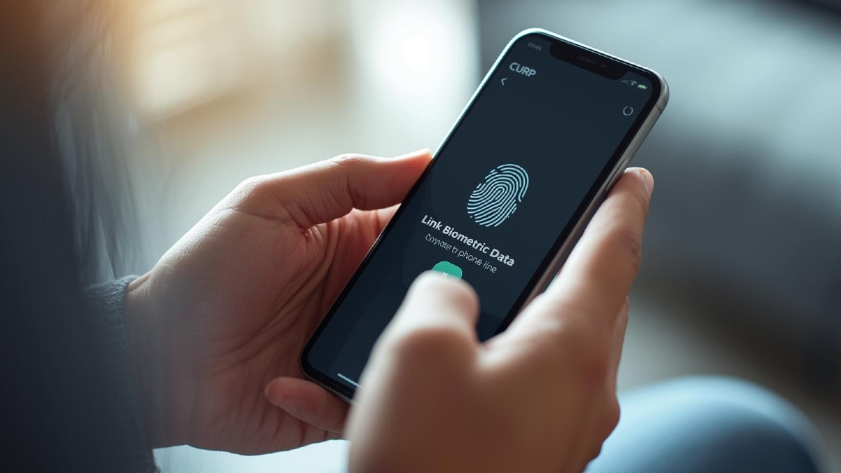una persona haciendo el registro de la curp biométrica en su celular