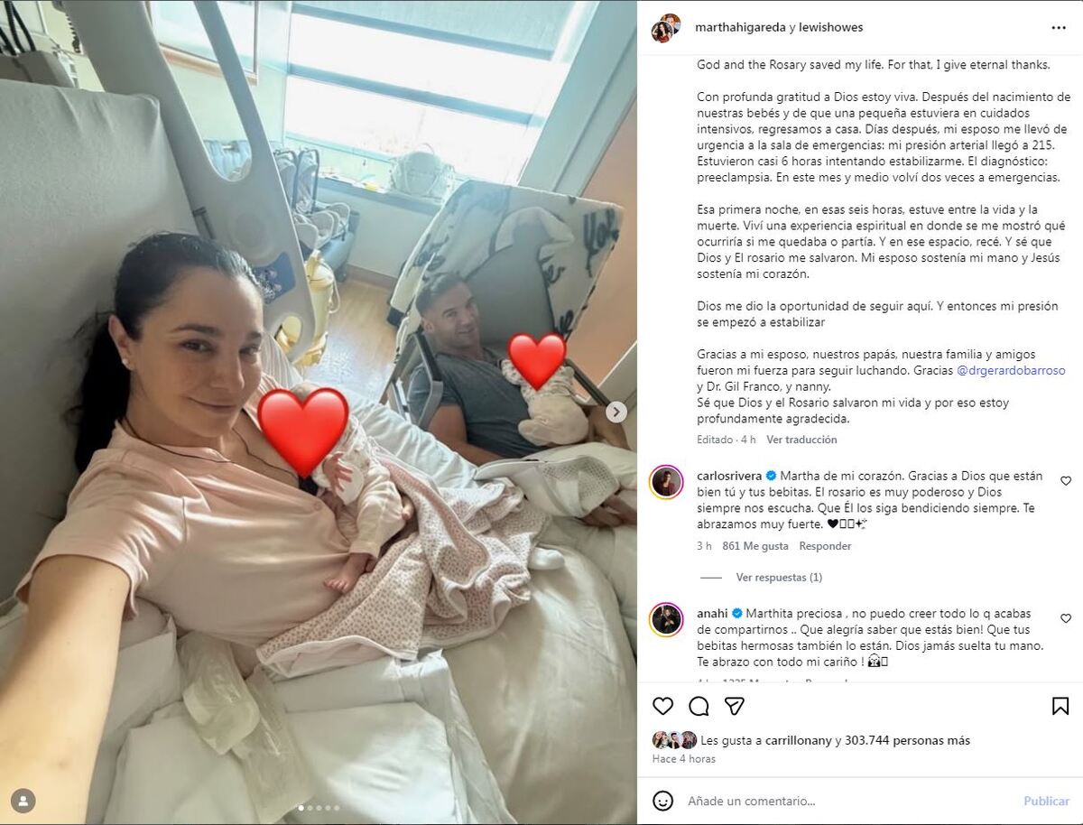 La actriz fue diagnosticada con preeclampsia posparto y tuvo que ser hospitalizada de emergencia.